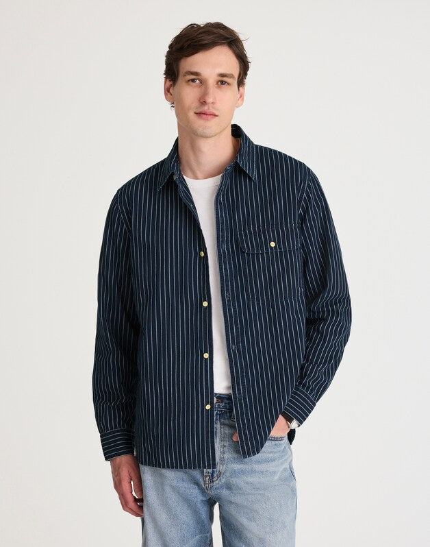Indigo-Dyed Stripe Work Shirt INDIGO STRIPE