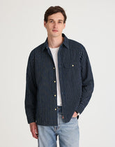 Indigo-Dyed Stripe Work Shirt INDIGO STRIPE