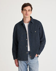 Indigo-Dyed Stripe Work Shirt INDIGO STRIPE