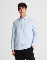Oxford Stripe Work Shirt LIGHT BLUE STRIPE