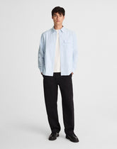 Oxford Stripe Work Shirt LIGHT BLUE STRIPE