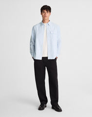 Oxford Stripe Work Shirt LIGHT BLUE STRIPE