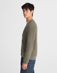 Cotton Shaker-Stitch Cardigan PRESSED SAGE