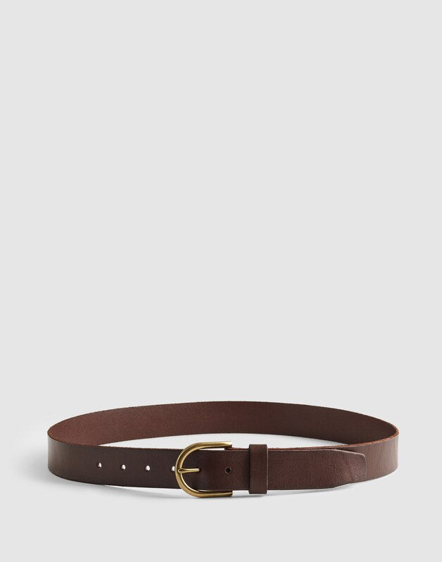 Distressed Leather Belt COFFEE BEAN