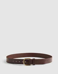 Distressed Leather Belt COFFEE BEAN