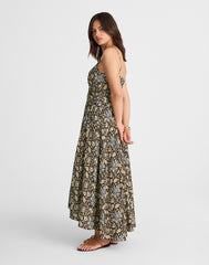 Ruched High-Low Slip Dress DARK CAROB