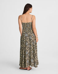 Ruched High-Low Slip Dress DARK CAROB