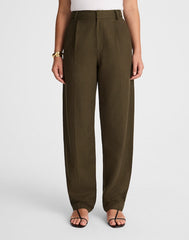 High-Rise Barrel-Leg Pants BURNISHED OLIVE