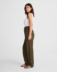 High-Rise Barrel-Leg Pants BURNISHED OLIVE