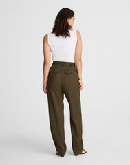 High-Rise Barrel-Leg Pants BURNISHED OLIVE