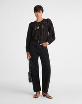 The Petite Darted Barrel-Leg Jean WASHED BLACK