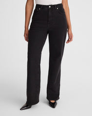 The Curvy Wide-Leg Jean in Super Stretch Denim BLACK FROST