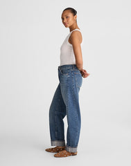 The Curvy Pieced Barrel-Leg Jean MOSBY WASH