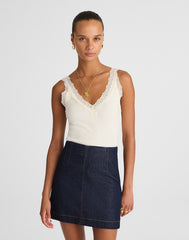 Denim Mini Skirt RINSE WASH