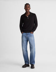 Long-Sleeve Sweater Polo JET BLACK