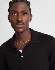 Long-Sleeve Sweater Polo JET BLACK