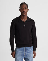 Long-Sleeve Sweater Polo JET BLACK