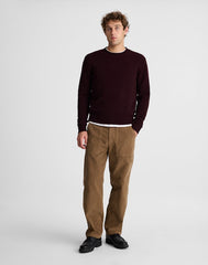 Crewneck Sweater in Heritage Merino Wool DEEP WINE