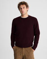 Crewneck Sweater in Heritage Merino Wool DEEP WINE