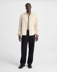 Lightweight Flannel Button-Up Shirt HEATHER OATMEAL