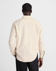 Lightweight Flannel Button-Up Shirt HEATHER OATMEAL