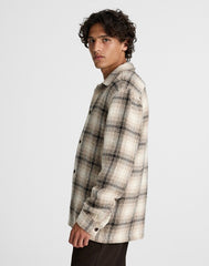 Twill Shirt-Jacket in Broken Plaid GREY