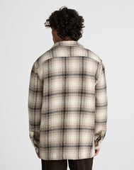 Twill Shirt-Jacket in Broken Plaid GREY
