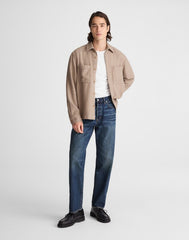 Midweight Flannel Button-Up Shirt LIGHT BROWN