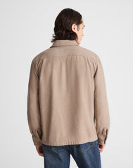 Midweight Flannel Button-Up Shirt LIGHT BROWN