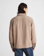 Midweight Flannel Button-Up Shirt LIGHT BROWN