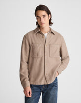Midweight Flannel Button-Up Shirt LIGHT BROWN