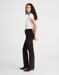 The Longline Straight Pant in Corduroy BLACK WALNUT