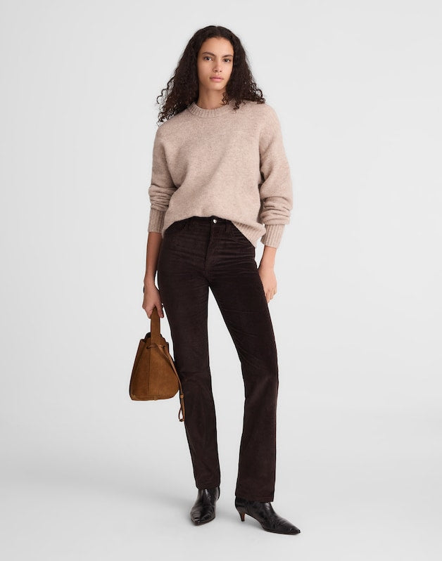 The Longline Straight Pant in Corduroy BLACK WALNUT