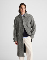 Balmacaan Overcoat in Italian Tweed BLACK MULTI