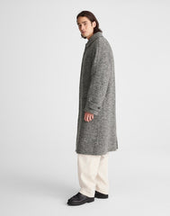 Balmacaan Overcoat in Italian Tweed BLACK MULTI