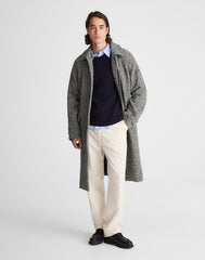 Balmacaan Overcoat in Italian Tweed BLACK MULTI