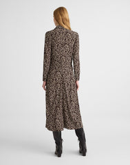 Ruched Midi Shirtdress BRIDGETTE SPOTS BROWN