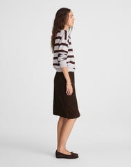 Suede Column Skirt DARK CAROB