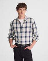 Lightweight Flannel Button-Up Shirt OATMEAL