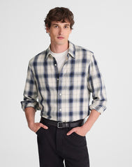 Lightweight Flannel Button-Up Shirt OATMEAL