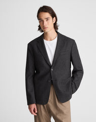 Unstructured Houndstooth Blazer CHARCOAL