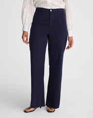 The Curvy Wide-Leg Pant in Garment-Dyed Twill MIDNIGHT NAVY