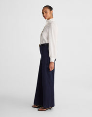 The Curvy Wide-Leg Pant in Garment-Dyed Twill MIDNIGHT NAVY