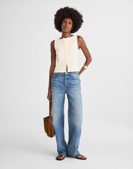 Ribbed Crewneck Shell Top VINTAGE IVORY