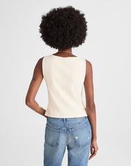 Ribbed Crewneck Shell Top VINTAGE IVORY