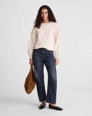 Smocked Long-Sleeve Tee VINTAGE IVORY