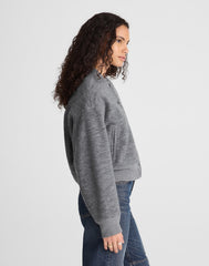 Double-Faced Knit Bomber Jacket HTHR CHARCOAL