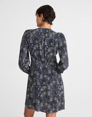 Faux-Wrap Midi Dress in Floral SABRINA DOTS NAVY MULTI