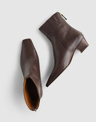 The Lexie Ankle Boot in Leather TURKISH COFFEE