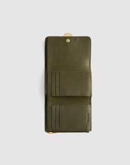 The Sculpted Metal Trifold Wallet LODEN